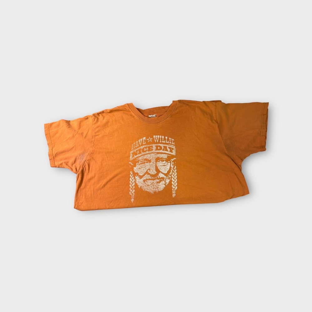 Vintage Hanes Willie Nelson Have A Willie Nice Day Graphic T Shirt 80s XXL